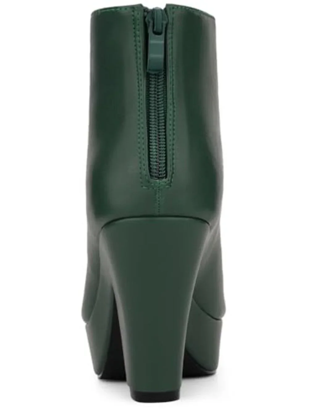 Peep Toe Ankle Boots with Chunky Heel Platform Back Zip